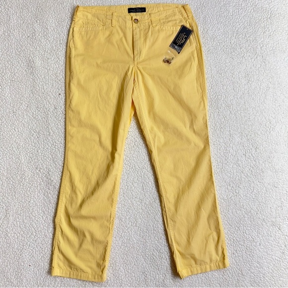NWT LRL Lauren Jeans Co. Yellow Cotton Pants - Picture 1 of 10